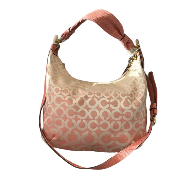COACH | Kristen Op Art Ombre Hobo Handbag | Light Peony Pink - Picture 2 of 12